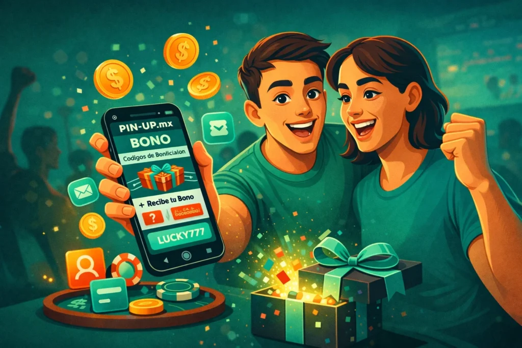 Jugador disfrutando de un bono de bienvenida en Pin Up México
