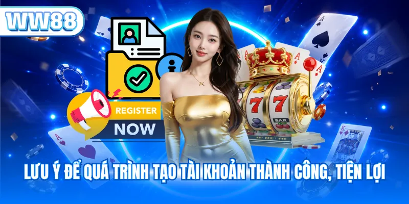 Lưu ý để quá trình tạo tài khoản thành công, tiện lợi